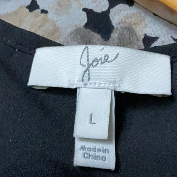 Joie Black and Beige Patterned Top - Picture 5 of 9